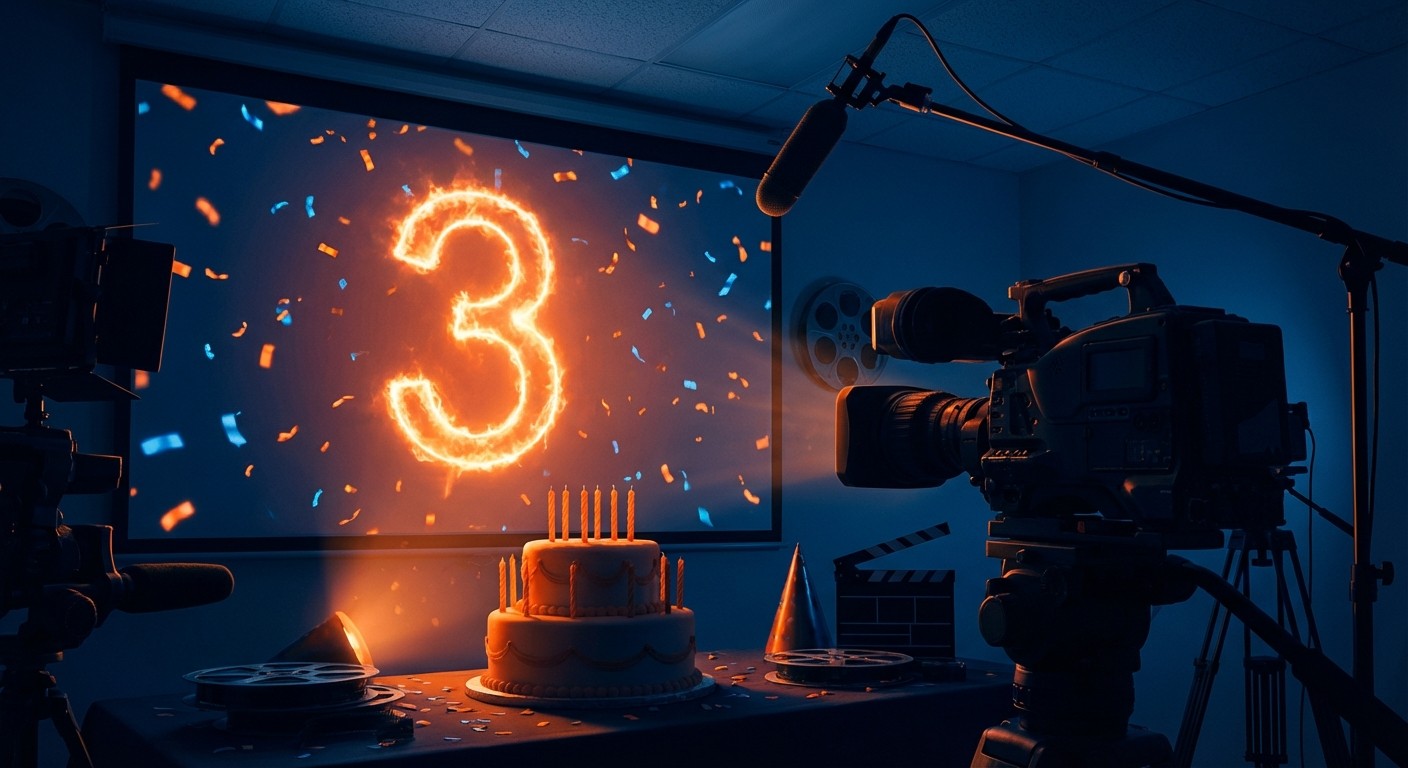 Logo Pantome sur fond sombre, anniversaire trois ans