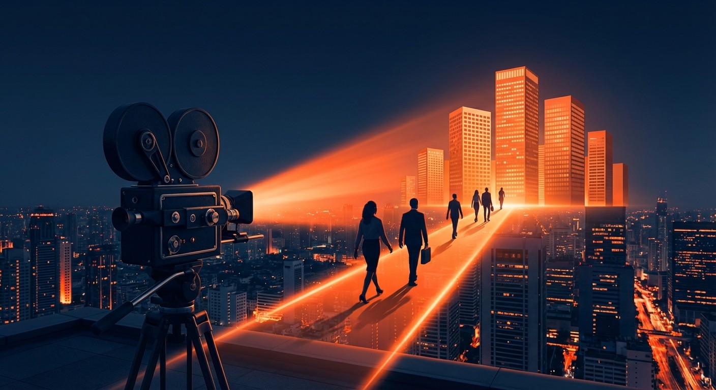 Équipe de production vidéo en action dans des bureaux modernes
