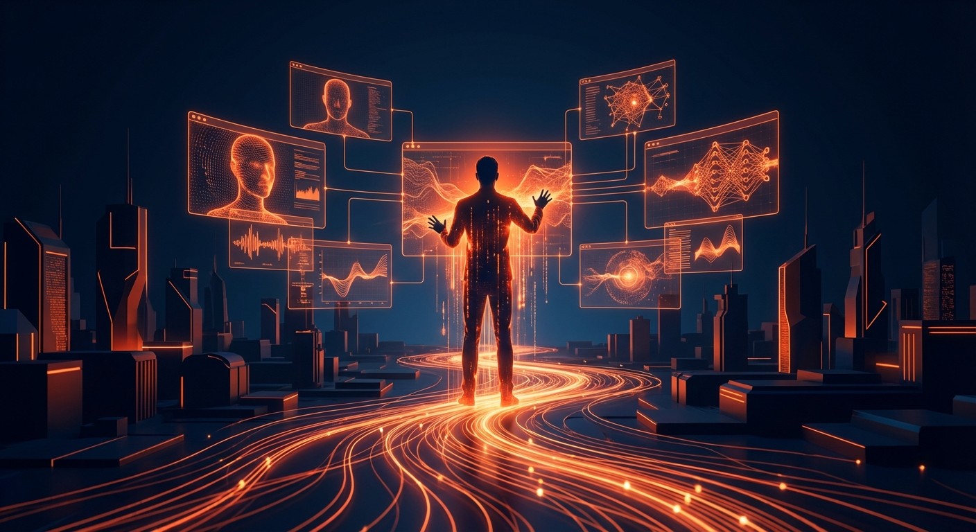Influenceur filmant une vidéo sur l'intelligence artificielle