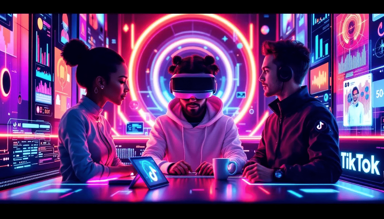 Des créateurs IA publiant des vidéos courtes sur TikTok avec des outils d'intelligence artificielle.