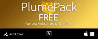 Interface PlumePack dans Adobe Premiere Pro